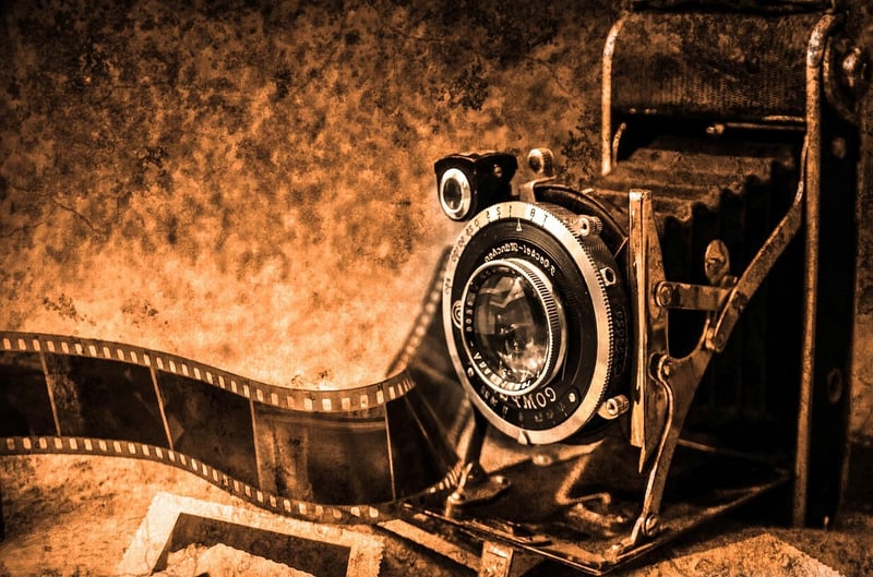 Film set with actors
